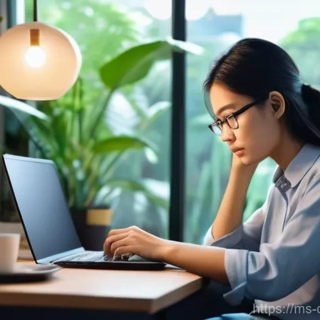 디지털 번아웃을 예방하는 직장 내 프로그램 - **Prompt:** A young Malaysian professional in their late 20s, looking overwhelmed and exhausted whil...
