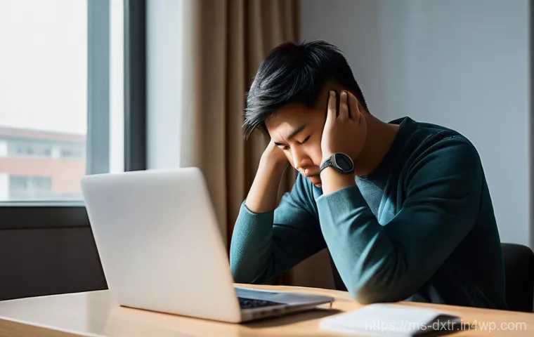 디지털 번아웃 예방을 위한 멘탈 케어 - **Digital Burnout:**
A young adult, of Malaysian appearance, sitting at a modern minimalist desk...