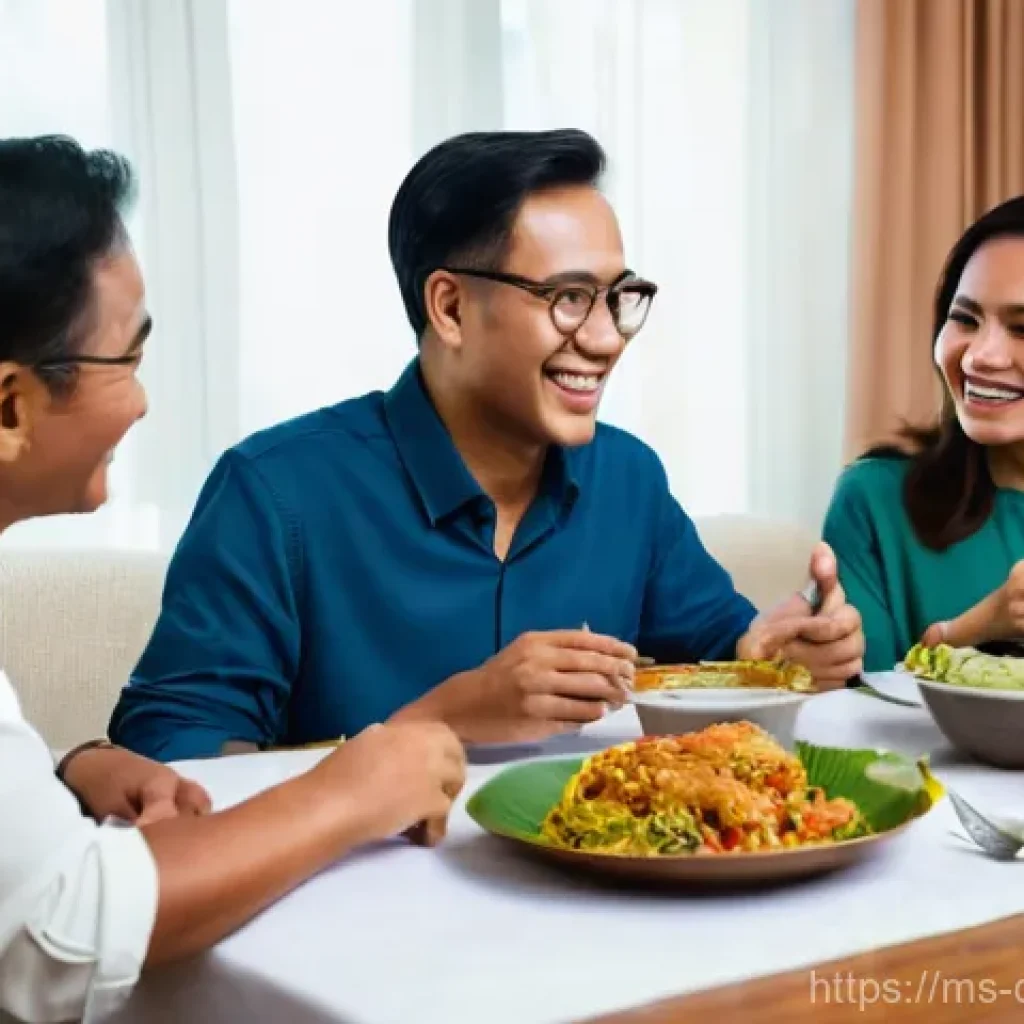 디지털 환경에서의 불안 관리 방법 - **Prompt:** A heartwarming scene of a multi-generational Malay family, including parents and childre...
