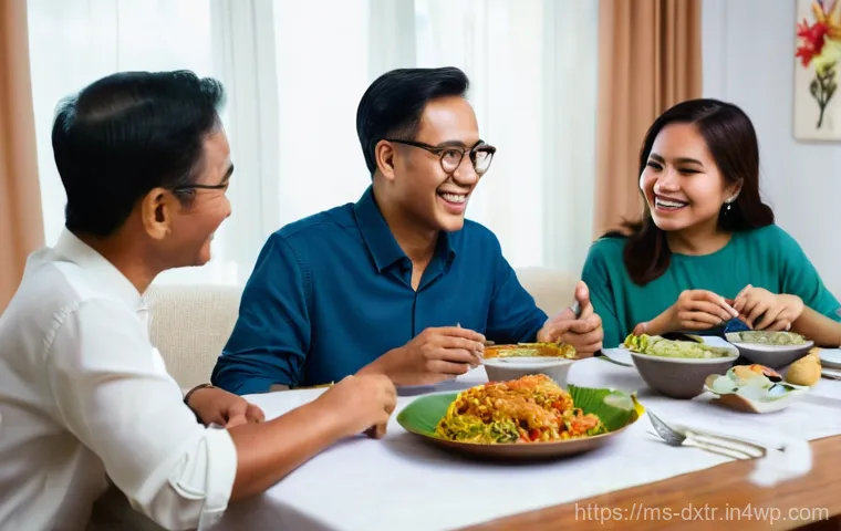 디지털 환경에서의 불안 관리 방법 - **Prompt:** A heartwarming scene of a multi-generational Malay family, including parents and childre...
