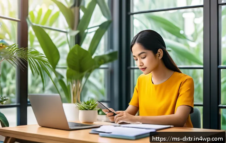 디지털 번아웃 예방을 위한 목표 설정 방법 - A serene Malaysian home office scene showing a young Malay professional woman practicing time blocki...