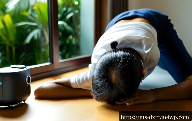 Home 17 자기 관리를 통한 디지털 번아웃 예방 - Photorealistic Malaysian professional practicing digital wellness at a bright home workspace, smartp...
