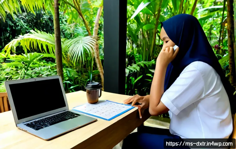 디지털 일정 관리로 디지털 번아웃 줄이기 - Photorealistic Malaysian home office scene, a calm Malay professional in modest casual workwear seat...